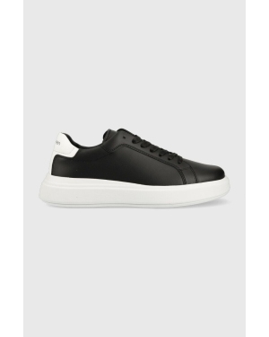 Calvin Klein sneakersy skórzane LOW TOP LACE UP LTH kolor czarny HM0HM01016