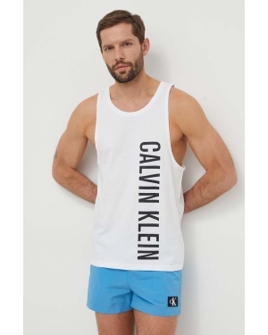 Calvin Klein t-shirt plażowy bawełniany kolor biały