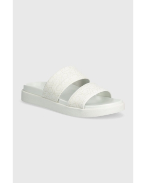 Calvin Klein klapki FLAT SLIDE EPI MONO damskie kolor biały HW0HW01957