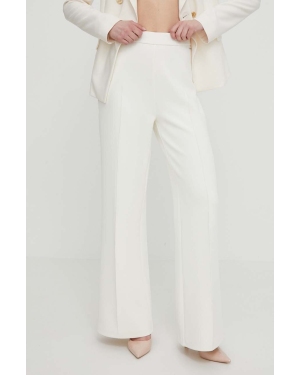 Calvin Klein spodnie damskie kolor beżowy szerokie high waist