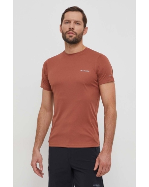 Columbia t-shirt sportowy Zero Rules kolor brązowy gładki 1533313