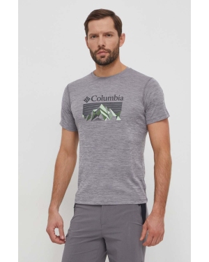 Columbia t-shirt sportowy zero rules kolor szary z nadrukiem 1533291
