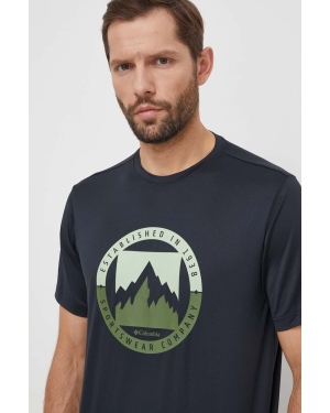 Columbia t-shirt Ice Lake męski kolor czarny z nadrukiem 2071731