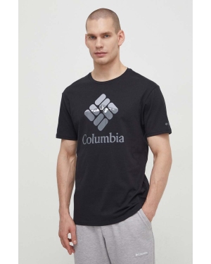 Columbia t-shirt bawełniany Rapid Ridge kolor czarny z nadrukiem 1888813