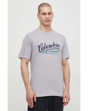 Columbia t-shirt bawełniany Rockaway River kolor szary wzorzysty 2022181
