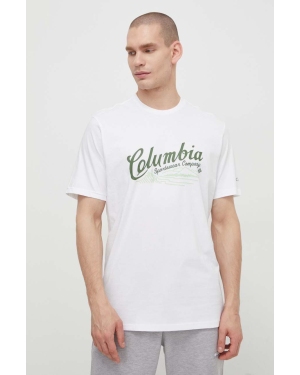 Columbia t-shirt bawełniany Rockaway River kolor biały wzorzysty 2022181