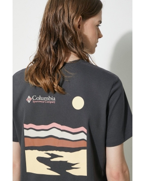 Columbia t-shirt bawełniany Boundless Beauty damski kolor szary 2036581