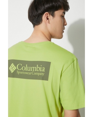 Columbia t-shirt bawełniany North Cascades kolor zielony z nadrukiem 1834041