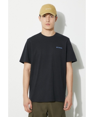 Columbia t-shirt bawełniany Explorers Canyon kolor czarny wzorzysty 2036451