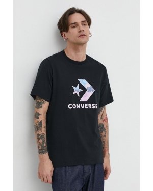 Converse t-shirt bawełniany męski kolor czarny z nadrukiem
