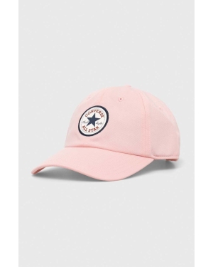Converse czapka z daszkiem kolor różowy z aplikacją