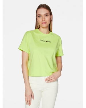 Tommy Jeans T-Shirt Serif Linear DW0DW15049 Zielony Regular Fit