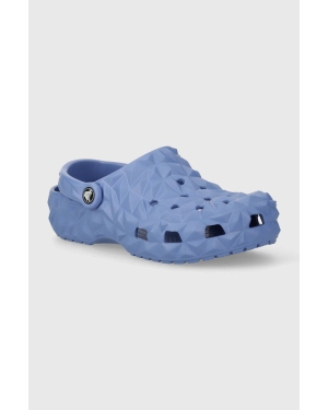Crocs klapki Classic Geometric Clog damskie kolor niebieski 209563