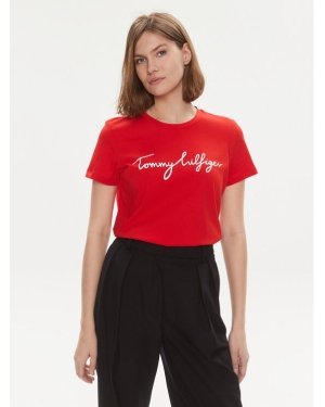 Tommy Hilfiger T-Shirt Signature WW0WW41674 Czerwony Regular Fit