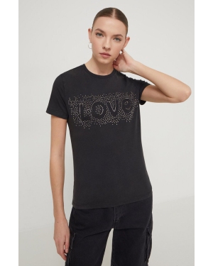 Desigual t-shirt DARWIN damski kolor czarny 24SWTK83