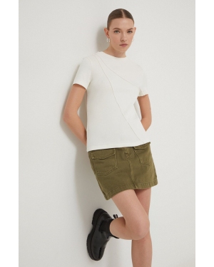 Desigual t-shirt PARIS damski kolor beżowy 24SWTK89