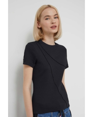 Desigual t-shirt damski kolor czarny