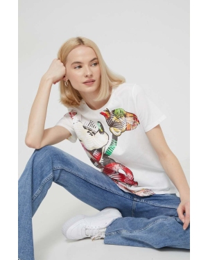 Desigual t-shirt bawełniany x Disney MICKEY LACROIX damski kolor biały 24SWTKAR