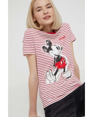 Desigual t-shirt x Disney MICKEY PATCH damski kolor czerwony 24SWTK77