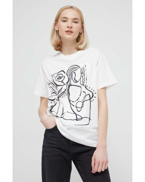 Desigual t-shirt bawełniany TRISTAN damski kolor biały 24SWTKB0