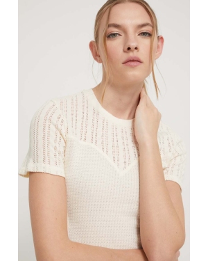 Desigual sweter CHERNER damski kolor beżowy 24SWTKAW