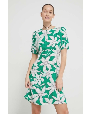 Desigual sukienka kolor zielony mini rozkloszowana