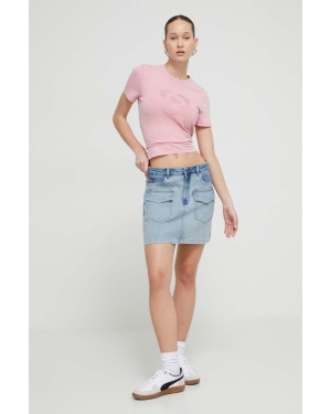Desigual t-shirt damski kolor różowy