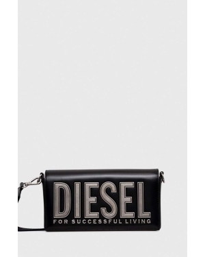 Diesel torebka skórzana kolor czarny