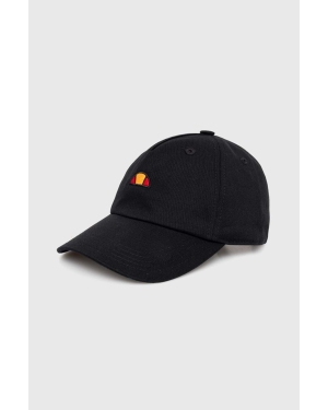 Ellesse czapka z daszkiem bawełniana kolor czarny z aplikacją