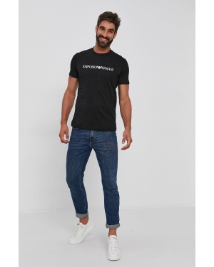Emporio Armani t-shirt bawełniany kolor czarny z nadrukiem 8N1TN5 1JPZZ