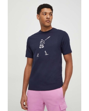 Fila t-shirt bawełniany męski kolor granatowy z nadrukiem