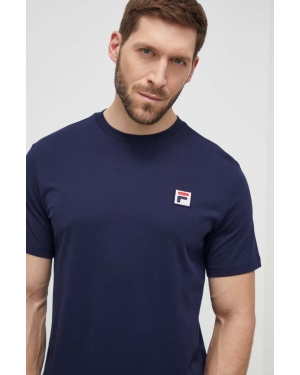 Fila t-shirt bawełniany męski kolor granatowy z aplikacją