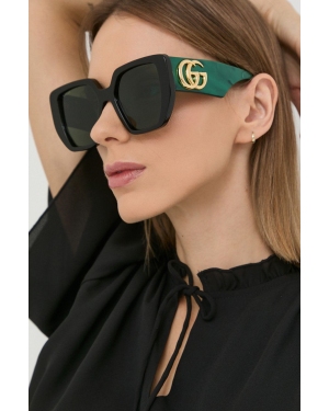 Gucci okulary przeciwsłoneczne damskie kolor zielony GG0956S