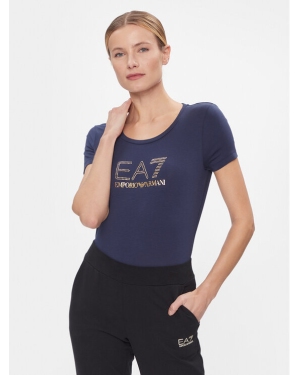 EA7 Emporio Armani T-Shirt 8NTT67 TJDQZ 1554 Granatowy Skinny Fit