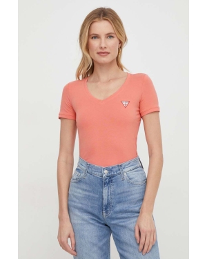 Guess t-shirt damski kolor pomarańczowy