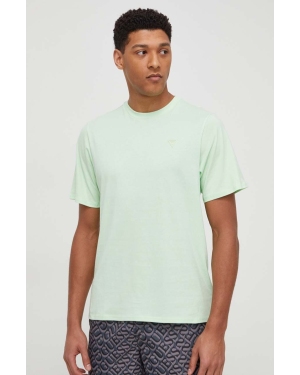 Guess t-shirt bawełniany kolor zielony z aplikacją