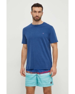 Guess t-shirt plażowy bawełniany kolor granatowy wzorzysty