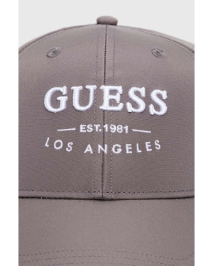Guess czapka z daszkiem kolor szary z aplikacją