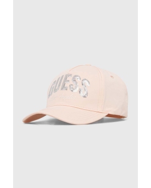 Guess czapka z daszkiem NAOMI kolor różowy z aplikacją W4GZ19 WEGD0