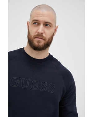 Guess bluza męska kolor granatowy z aplikacją