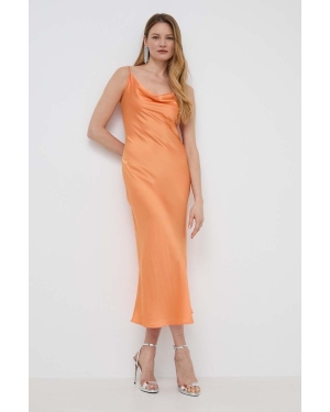 Guess sukienka kolor pomarańczowy maxi prosta