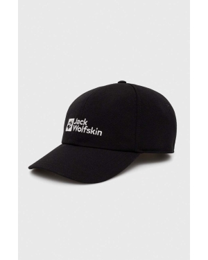 Jack Wolfskin czapka z daszkiem kolor czarny z aplikacją