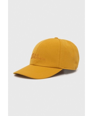 Jack Wolfskin czapka z daszkiem kolor żółty z aplikacją 1900675