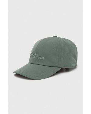 Jack Wolfskin czapka z daszkiem kolor zielony z aplikacją 1900675