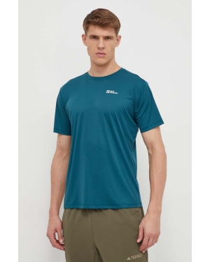 Jack Wolfskin t-shirt sportowy Tech kolor zielony gładki 1807072