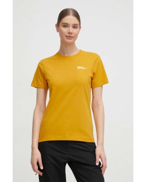 Jack Wolfskin t-shirt bawełniany damski kolor żółty 1808352