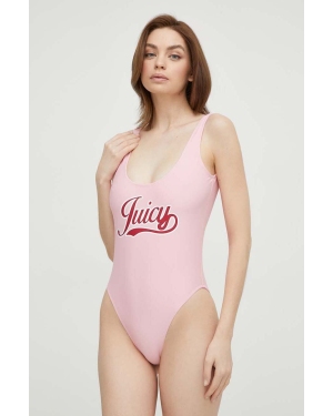 Juicy Couture jednoczęściowy strój kąpielowy kolor różowy miękka miseczka