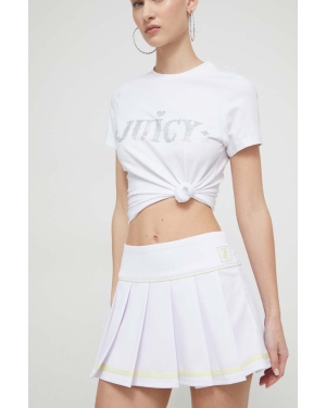Juicy Couture spódnica kolor biały mini rozkloszowana