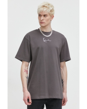 Karl Kani t-shirt bawełniany męski kolor szary z aplikacją
