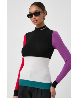Karl Lagerfeld sweter damski lekki z półgolfem